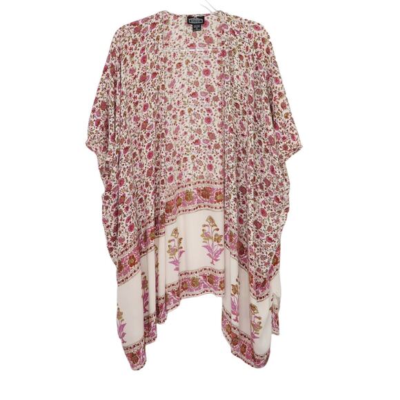Y2k Angie Floral Paisley Kimono Duster Small Hippie Small Vintage Crunchy - Picture 2 of 4